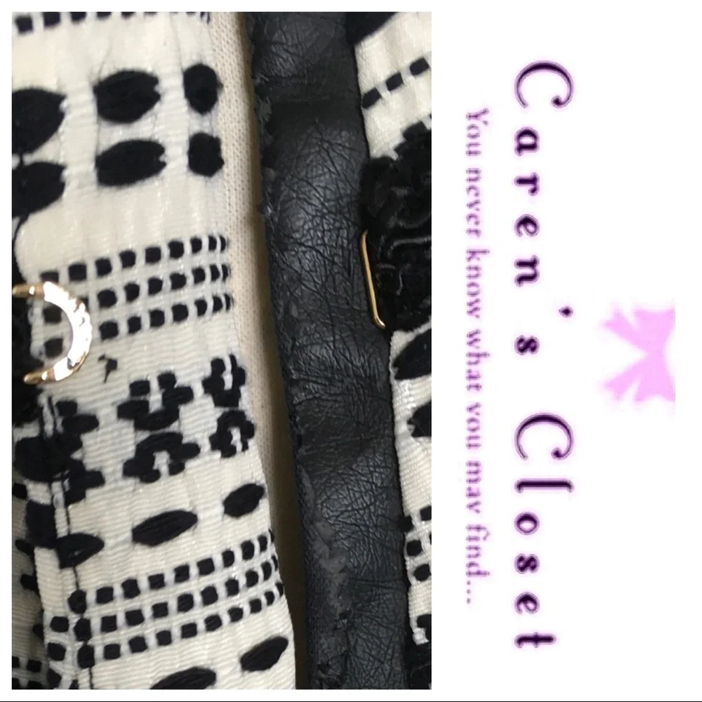Juicy Couture Black & White Embroidered Cropped Bolero Blazer Jacket - Picture 6 of 8